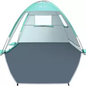 3인용 글림니스 비치 텐트 선 쉘터 UPF 50+ 자외선 차단 기능 가볍고 간편한 쉐이드 캐노피 통풍구 창문 및