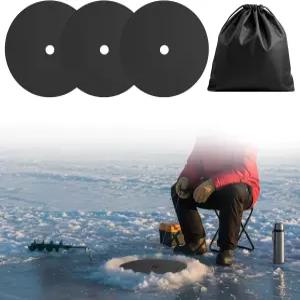 Fabflame 3개 얼음 낚시 구멍 커버 12인치 단열재 0.6인치 두께의 안전 겨울 액세서리용 뚜껑