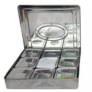 사각보존식용기 사각9P(270x270x50/신형) WL-2939 위생용기 업소 급식소