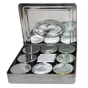 원형보존식용기 사각9P(270x270x50/신형) WL-2937 위생용기 업소 급식소