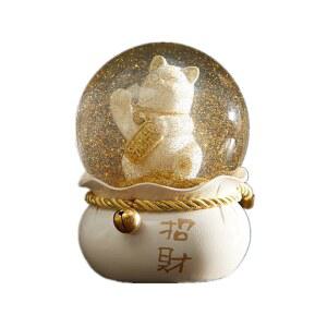 스노우볼 소품 크리스마스 고양이 미니 스노우 행운의 선물