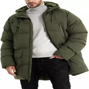 와이시트 남성 롱 퍼퍼 재킷 후드 따뜻한 겨울 코트 두꺼운 퀼팅 퍼피 파카 아우터웨어