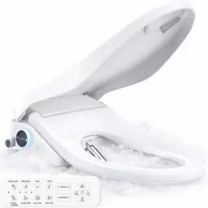 iLiD 비데 화장실 시트 폼 실드 열선 길쭉함 인스턴트 온수 및 건조기 전면 세척 후면 사용자 모드 리모컨