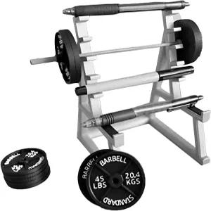 재미있는 바벨 펜 홀더 - 4pcs 웨이트 플레이트가 있는 미니 스쿼트 랙 장식품 피트니스 및 역도 팬을 위한