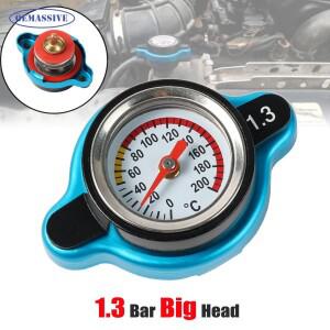 안전한 온도 조절 라디에이터 캡 탱크 커버 수온 게이지  1.1 바 15.6Psi 빅 헤드 업데이트 DIY 블랙 바이