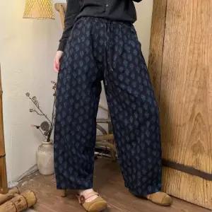 팬츠 가을 빈티지 캐주얼 파인애플 면린넨 프린트 슬림핏 여자바지 면사 원템3