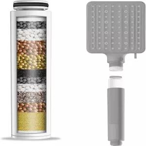 핸드헬드 샤워 헤드용 헤드 필터 경수용 교체용 물 유연제 1팩 - 염소 및 유해 물질을 제거하여 피부와