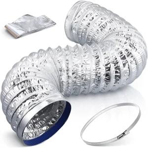 7인치 유연 덕트 5피트 이중층 알루미늄 건조기 통풍 호스 HVAC 환기용 헤비 듀티 공기 튜브 레인지 후드