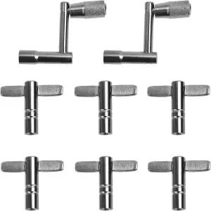 드럼 키 드릴 비트 세트 6pcs 표준 사각 러그 및 2pcs 고속 회전 음악 튜닝 액세서리