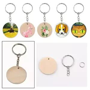 [셀러허브]DIY 팬던트 키링만들기 우드태그 나무키링 100pcs (S31248965)