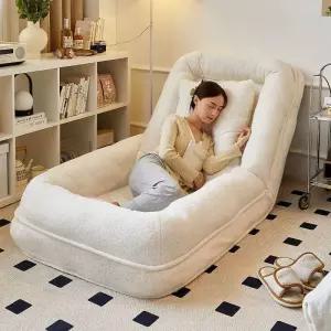 인용 빈백소파 미니쇼파 등받이 의자 집순이 화이트 L 좌식