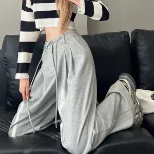 (M L XL) 당일발송 스판 일자바지 뒷밴딩 투핀턱 팬츠 vTH9+9orx