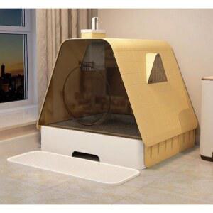 대형 고양이화장실 변기 특대형 샌드박스 정화 밀폐형 후드 반려묘 배변삽 매트 배변