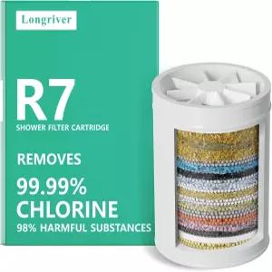 33단계 범용 샤워 필터 교체 카트리지 1팩 - 경질 정수기로 염소 중금속 철분 침전물 제거 피부 및 모발용