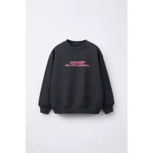 ZARA KPOP DEMON HUNTERS NETFLIX ⓒ 프린트 스웨트셔츠 - 콜 그레이 {WLM}