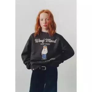 ZARA 강아지 프린트 스웨트셔츠 - 콜 그레이 {WLM}