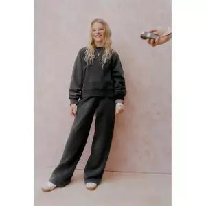 ZARA 페이크 워싱 텍스트 스웨트셔츠 - 그레이 {WLM}