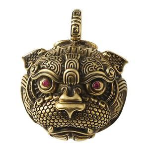 방울 무당 염주 불교 열쇠 벨 호랑이 보살 머리 천주 레트로 창조적 황동 고리 자동차