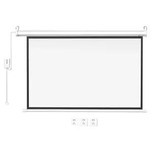 전동 스크린 액자형 거실용 강의실용 유리섬유 재질 밝은
