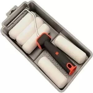 에드워드 툴스 7피스 4인치 페인트 롤러 키트 - 아크릴 폴리에스터 및 폼 커버 포함 고급 플라스틱 트레이