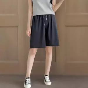 [신상오픈런]여성 여름 쿨핏 무지색 밴딩 와이드 5부 바지 (39393661)