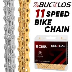 BUCKLOS MTB 체in 116 링크 솔리드 및 할로우 로드 산악 자전거 초경량 범용 부품 단