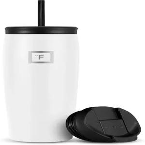 언 °FLASK 노매드 텀블러 - 뚜껑 2개(스트로우/플립) 진공 단열 스테인리스 스틸 병 이중 벽 음료 컵