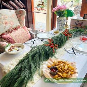 다이닝 터치 겨울 퓨처 장식 테이블 9피트 노퍽 현관 장식을 맨텔 위한 파인 가든 크리스마스