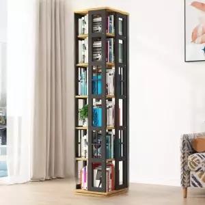 6단 360도 회전 책 타워 트레이 선반 북 스탠드 책장 수납장