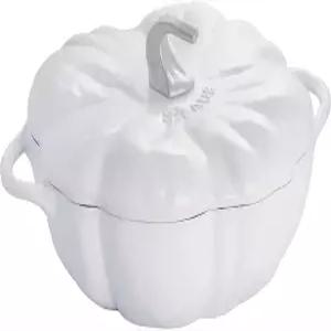 프랑스산 스테인리스 스틸 손잡이가 있는 STAUB 주물 더치 오븐 3.5qt 호박 코코트 3-4 흰색 제공