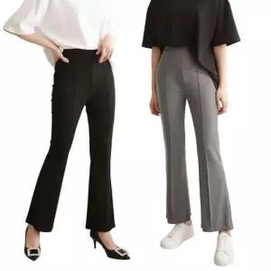 제니유 오아 여성용 스판 골지 핀탁 부츠컷 팬츠 바지