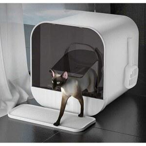 완전 밀폐형 고양이 탈취 사막화방지 이내 패드 화장실 하우스형 대형 화이트 10kg 서랍형