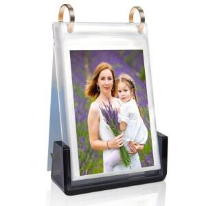 4x6 플립 사진 앨범 액자 선물 컬렉션 엄마 스탠딩 스몰 세로 아크릴 할머니를 오피스 가족 어머니의 날 테이블탑 초상화 4x6인치 데스크톱