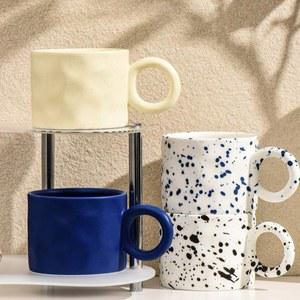 법랑컵 집들이선물 도자기머그컵 블루 물컵 라떼잔