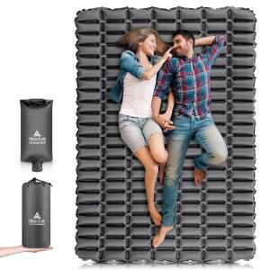 하이켄츄어 초경량 더블 하이킹 캠핑 매트 팽창식 배낭여행 슬리핑 패드 야외 매트리스 에어 2인용 컴팩트