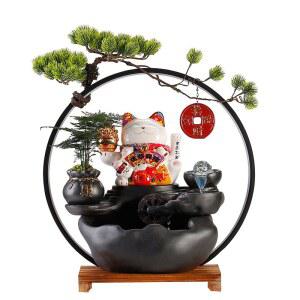 행운 고양이 장 트레이 개업 행운고양이 사무실 충전식 탁상 일식집 집들이