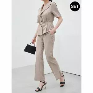 [하프클럽/모리스커밍홈]벨트세트 링클프리 썸머 반팔 셋업_M2507SE036B