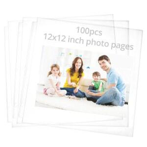 QWORK 12x12 스크랩북 리필 - 100팩 엽서 바인더 적합합니다 페이지 기념품에 사진 앨범 3링