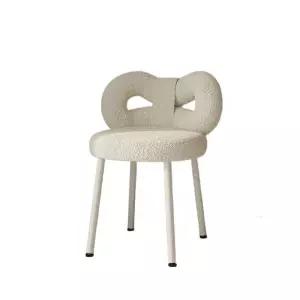 양털 뽀글이 플랫슈즈 리본 스툴 보넷 화이트