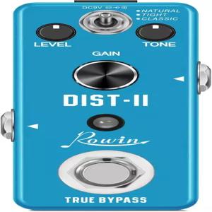 로우인 디스토션 기타 이펙트 페달 미니 아날로그 솔로 트루 바이패스 DC 9V 블루 LEF-301B