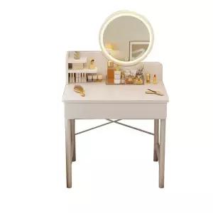 LED화장대 서랍장 입식 서랍 60cm 심플 수납화장대 콘센트 원룸 거울 화장대 H