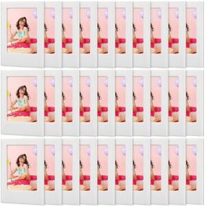 Suzile 30 팩 미니 냉장고 폴라로이드 인스탁스 화이트 호환 작은 화이트보드용 테이블 후지필름 락커 액자 2x3 마그네틱 사진 인치 필름