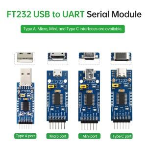 USB to TTL FT232 직렬 통신 모듈 Type-AMicro USBMini USBType-C 인터페이스는 Linux 및 Windows를 지원합