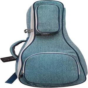 MUSIC FIRST 오리지널 디자인 0.6 (15mm) 두꺼운 패딩 빈티지 스타일 청바지 천/데님 바리톤 우쿨렐레