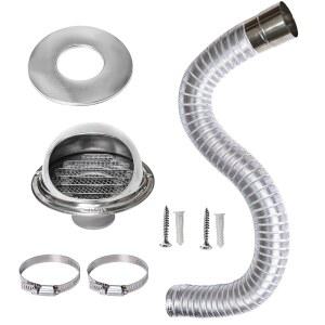 엘름프루트 펠릿 스토브 흡입 키트 x 확장 및 내후성 파이프 수 통풍 공기 스틸 5피트 스테인리스 신선한 구부릴 레인 커버 2인치