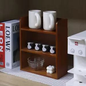 빈티지 우드 미니 선반 3단