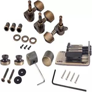 알니코프 콤보 키트 브론즈 새들 브리지 튜닝 페그 컨트롤 노브 스트랩 잠금 렌치 나사 세탁기 3줄 시가