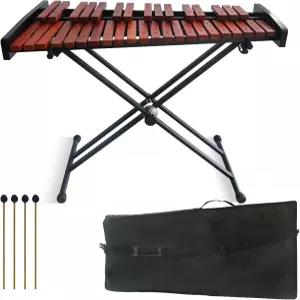 SOCROTO 37 노트 Glockenspiel 37-키 나무 실로폰 전문가 Marimba 높이 조절 가능 스탠드 망치 및 가방