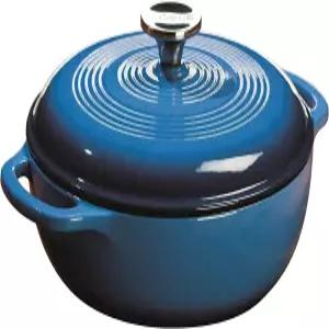 뚜껑이 있는 로지 3쿼터 에나멜 주철 더치 오븐 ？ 이중 손잡이 화씨 500° 또는 스토브 위에서 안전 -