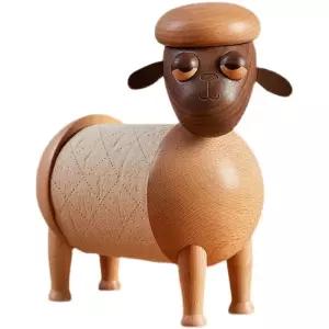 귀여운 원목 양 휴지 화장지 케이스 소품 홀더 두루마리 인테리어